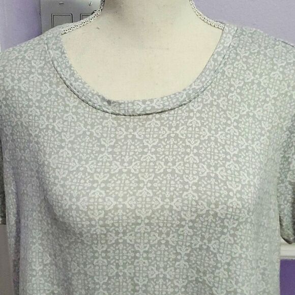 Rene Rofe Gray Boho Medallion Super Soft Short Sleeve Sleep Pajama Tee - Picture 2 of 9